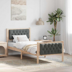 Ramka łóżka Ciemnoszary 80 x 200 cm Lite drewno sosnowe