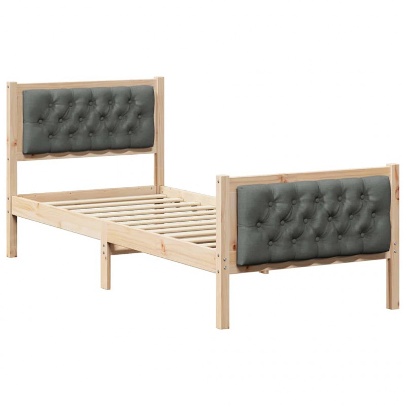 Ramka łóżka Ciemnoszary 80 x 200 cm Lite drewno sosnowe