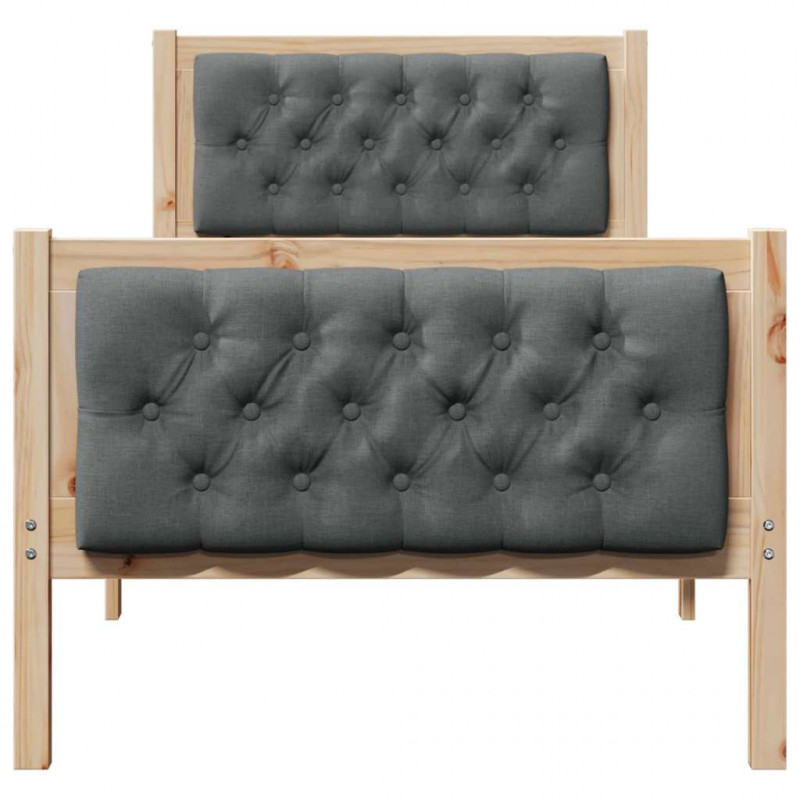 Ramka łóżka Ciemnoszary 80 x 200 cm Lite drewno sosnowe