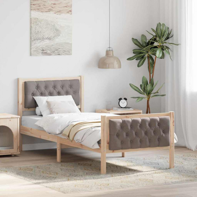 Ramka łóżka Ciemnoszary 80 x 200 cm Lite drewno sosnowe