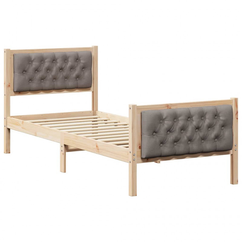 Ramka łóżka Ciemnoszary 80 x 200 cm Lite drewno sosnowe