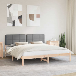 Ramka łóżka z tapicerowanym wezgłowiem Jasnoszary 180 x 200 cm