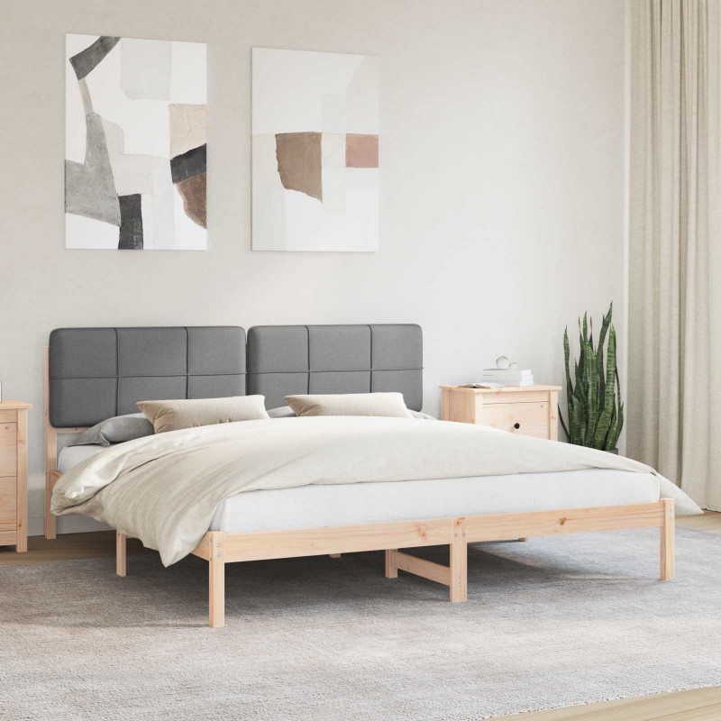 Ramka łóżka z tapicerowanym wezgłowiem Jasnoszary 180 x 200 cm