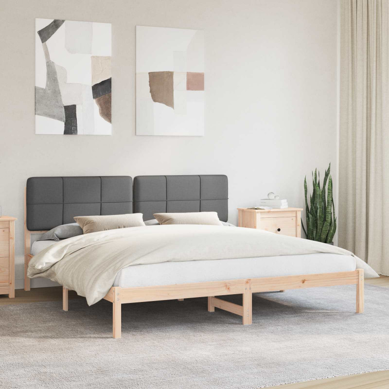 Ramka łóżka z tapicerowanym wezgłowiem Ciemnoszary 180 x 200 cm