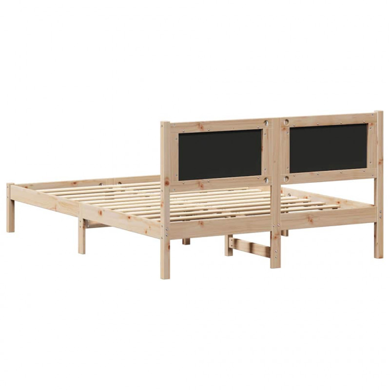 Ramka łóżka z tapicerowanym wezgłowiem Jasnoszary 140 x 200 cm