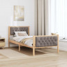 Ramka łóżka Ciemnoszary 90 x 190 cm Lite drewno sosnowe