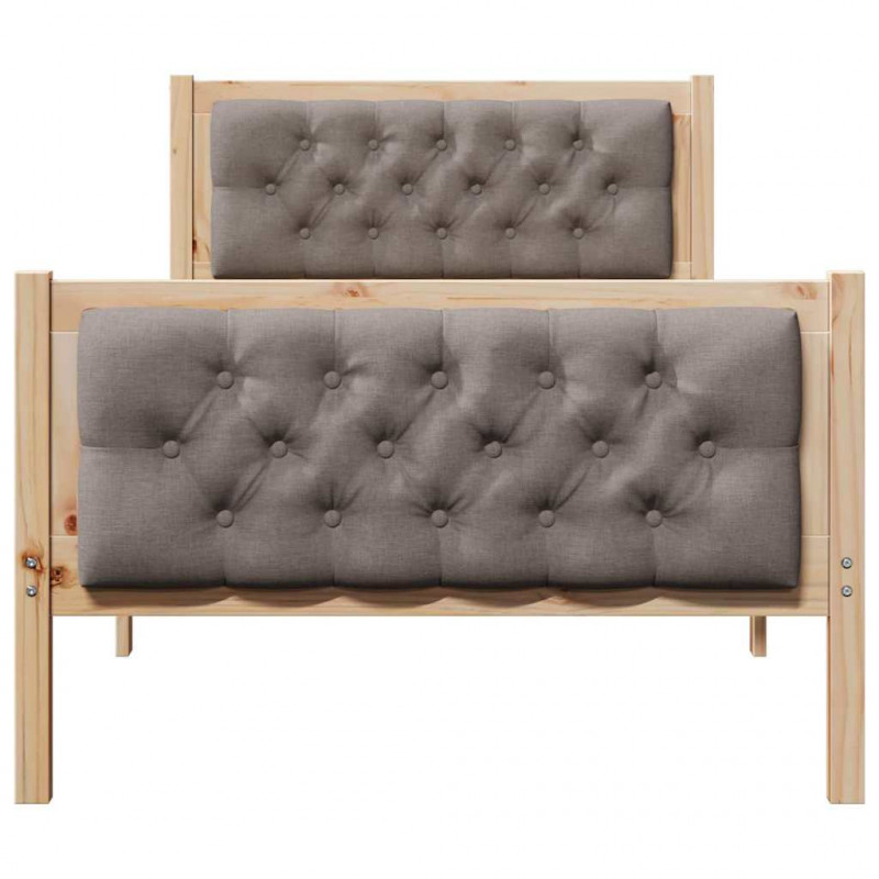 Ramka łóżka Ciemnoszary 90 x 190 cm Lite drewno sosnowe