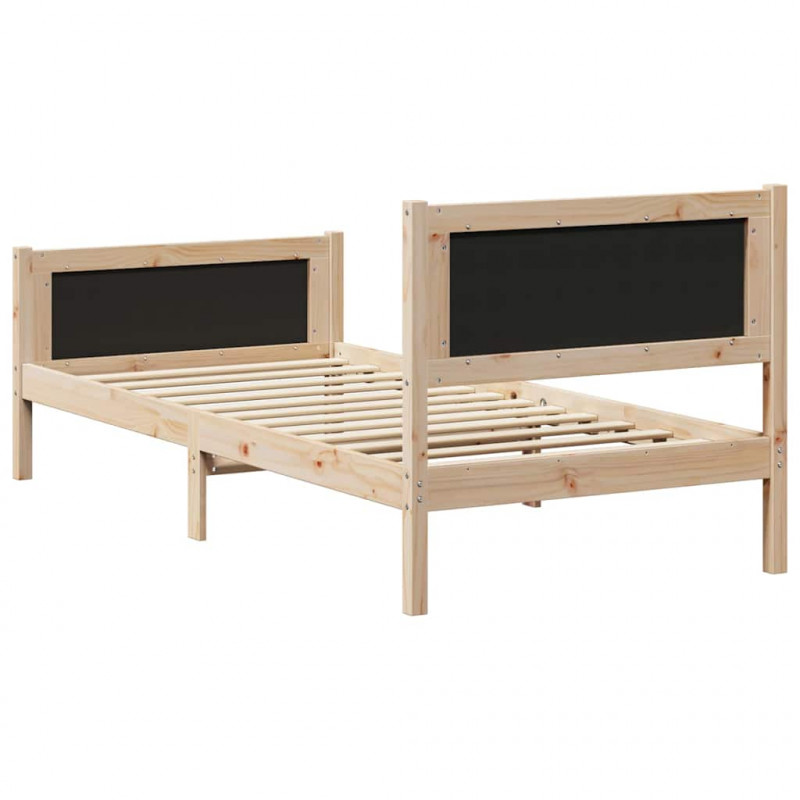 Ramka łóżka Ciemnoszary 90 x 190 cm Lite drewno sosnowe