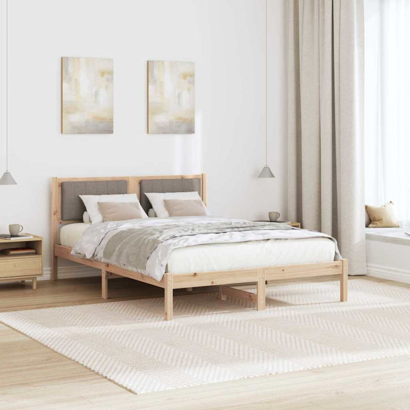 Ramka łóżka z tapicerowanym wezgłowiem Ciemnoszary 140 x 200 cm