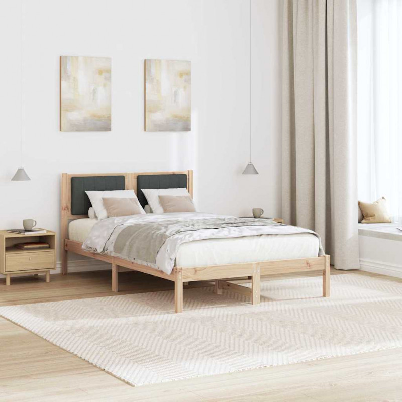 Ramka łóżka z tapicerowanym wezgłowiem Ciemnoszary 120 x 200 cm