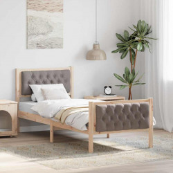 Ramka łóżka Ciemnoszary 75 x 190 cm Lite drewno sosnowe