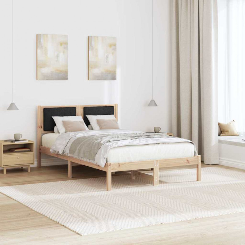 Ramka łóżka z tapicerowanym wezgłowiem Czarny 120 x 200 cm