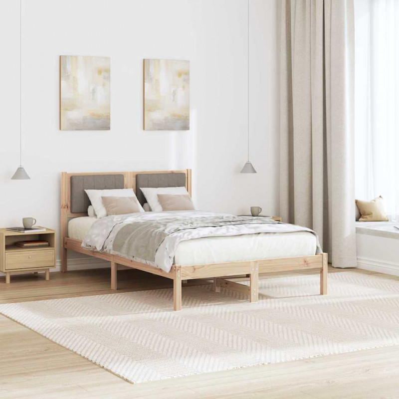 Ramka łóżka z tapicerowanym wezgłowiem Ciemnoszary 120 x 200 cm