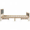 Rama łóżka Z zagłówkiem Brązowy i jasnoszary 120 x 200 cm