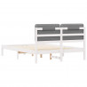 Ramka łóżka z tapicerowanym wezgłowiem Jasnoszary 160 x 200 cm