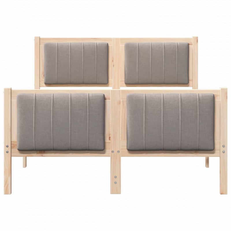 Rama łóżka Brązowy i taupe 120 x 200 cm Lite drewno sosnowe
