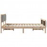 Rama łóżka Z zagłówkiem Brązowy i jasnoszary 135 x 190 cm