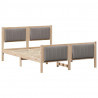 Rama łóżka Brązowy i taupe 135 x 190 cm Lite drewno sosnowe