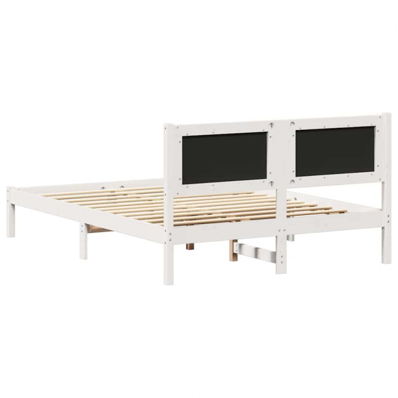 Ramka łóżka z tapicerowanym wezgłowiem Jasnoszary 135 x 190 cm