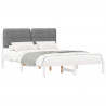 Ramka łóżka z tapicerowanym wezgłowiem Jasnoszary 140 x 200 cm