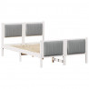 Rama łóżka Biały i jasnoszary 120 x 190 cm Lite drewno sosnowe