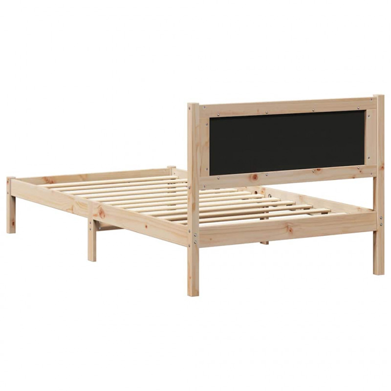 Ramka łóżka z tapicerowanym wezgłowiem Jasnoszary 100 x 200 cm