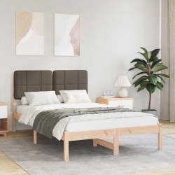 Ramka łóżka z tapicerowanym wezgłowiem Ciemnoszary 120 x 200 cm