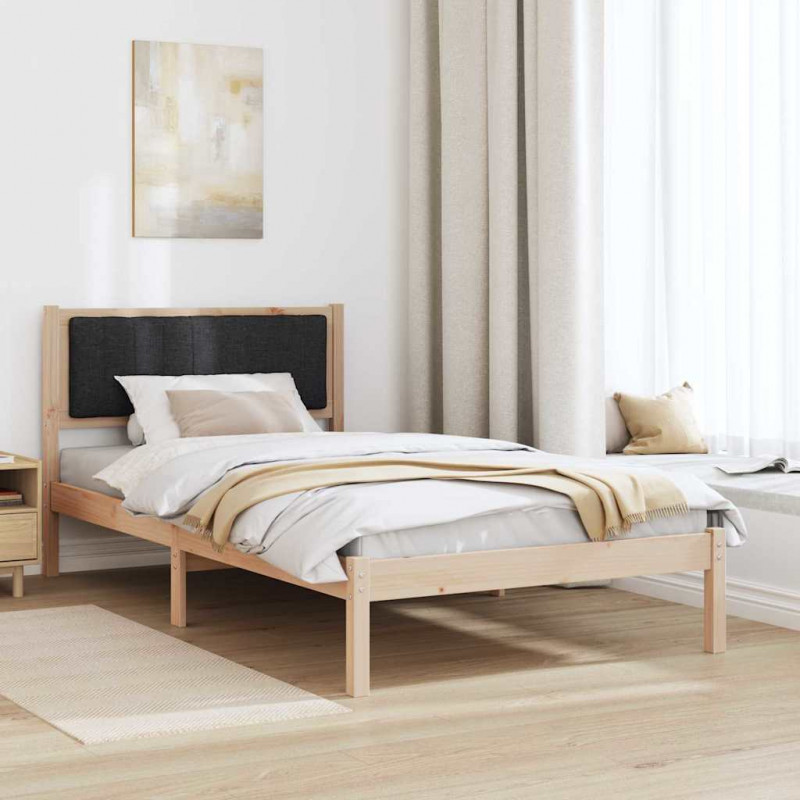 Ramka łóżka z tapicerowanym wezgłowiem Czarny 100 x 200 cm