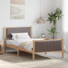 Rama łóżka Brązowy i taupe 100 x 200 cm Lite drewno sosnowe
