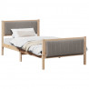Rama łóżka Brązowy i taupe 100 x 200 cm Lite drewno sosnowe