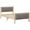 Rama łóżka Brązowy i taupe 100 x 200 cm Lite drewno sosnowe