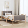 Rama łóżka Brązowy i taupe 100 x 200 cm Lite drewno sosnowe