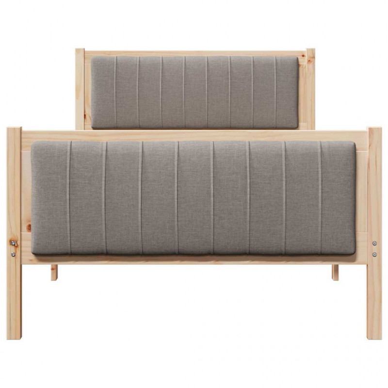 Rama łóżka Brązowy i taupe 100 x 200 cm Lite drewno sosnowe