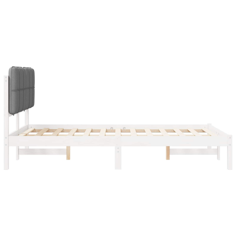 Ramka łóżka z tapicerowanym wezgłowiem Jasnoszary 120 x 200 cm
