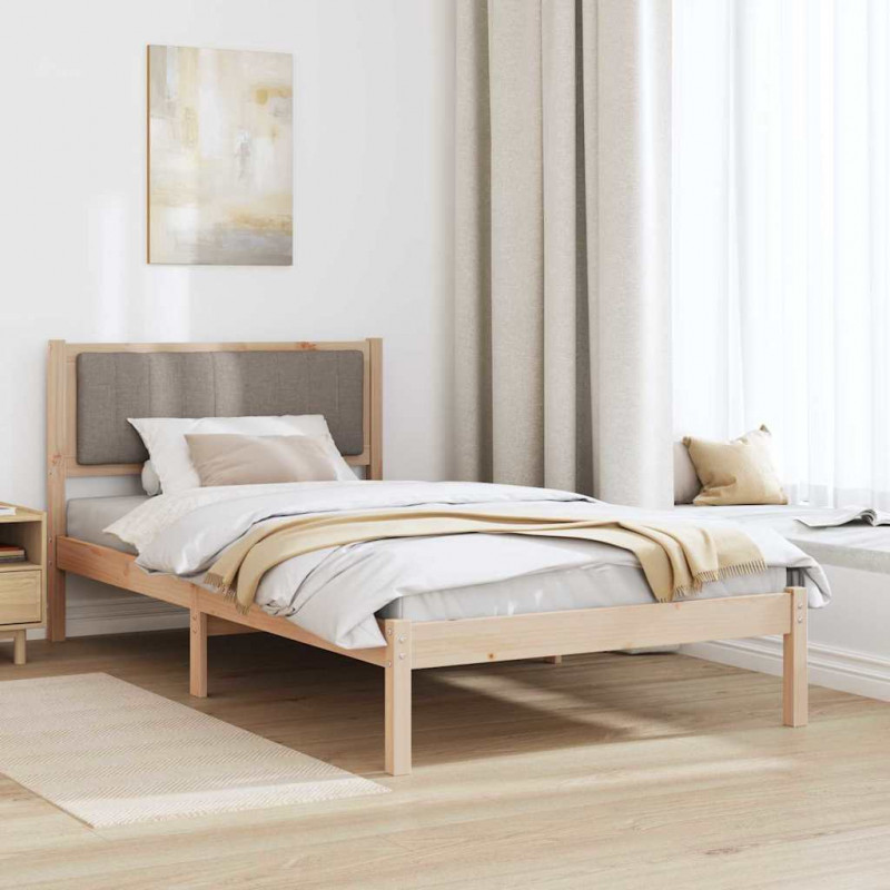 Ramka łóżka z tapicerowanym wezgłowiem Ciemnoszary 100 x 200 cm