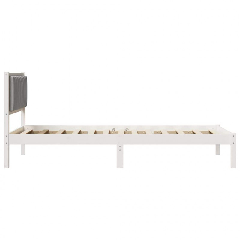 Ramka łóżka z tapicerowanym wezgłowiem Jasnoszary 100 x 200 cm