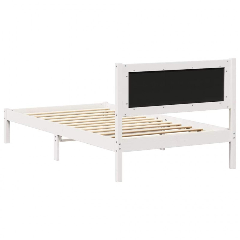 Ramka łóżka z tapicerowanym wezgłowiem Jasnoszary 100 x 200 cm