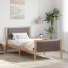 Rama łóżka Brązowy i taupe 90 x 200 cm Lite drewno sosnowe