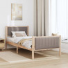 Rama łóżka Brązowy i taupe 90 x 200 cm Lite drewno sosnowe