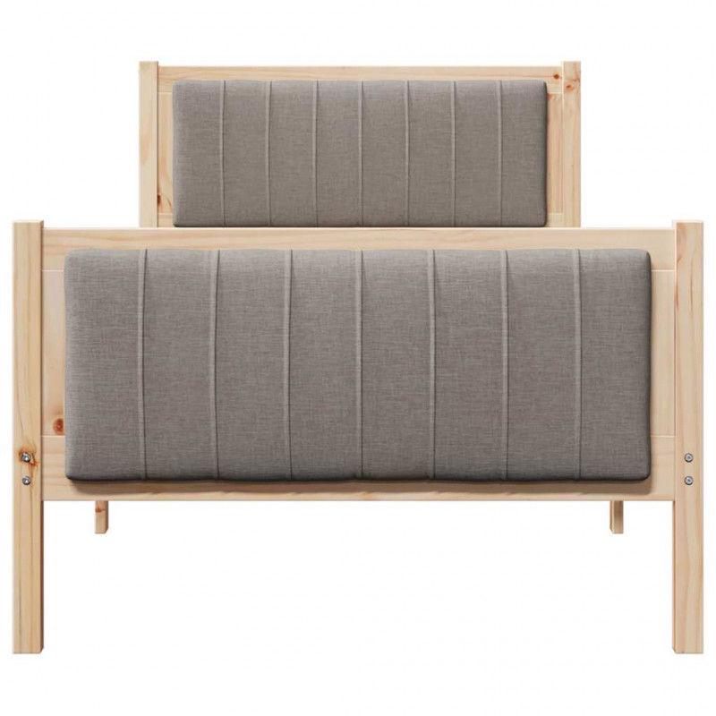Rama łóżka Brązowy i taupe 90 x 200 cm Lite drewno sosnowe