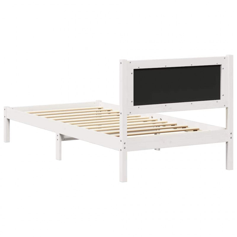 Ramka łóżka z tapicerowanym wezgłowiem Jasnoszary 90 x 200 cm