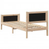 Rama łóżka brązowo-czarny 80 x 200 cm Lite drewno sosnowe