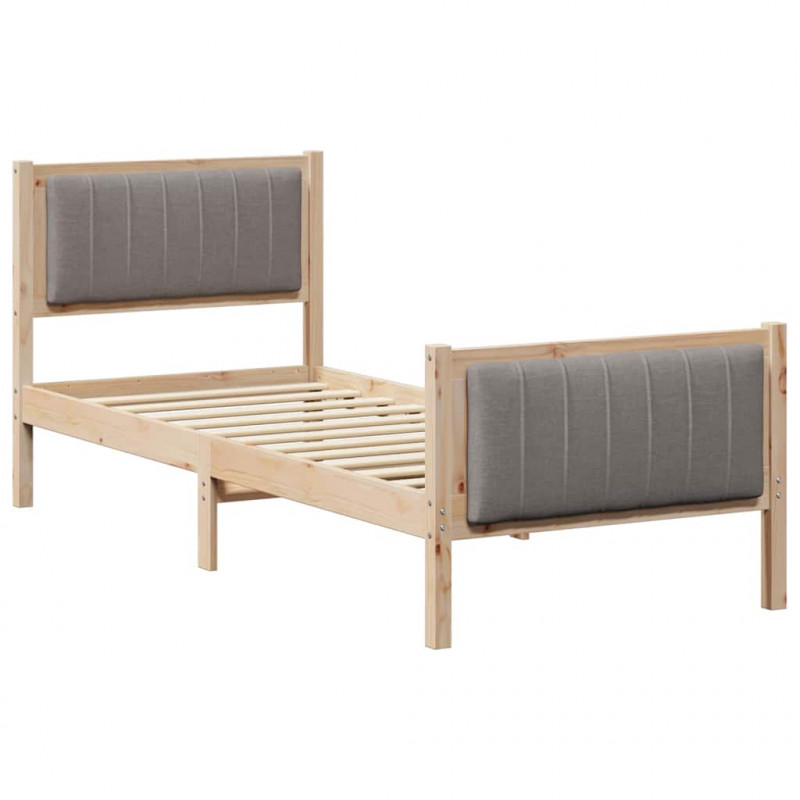 Rama łóżka Brązowy i taupe 80 x 200 cm Lite drewno sosnowe