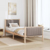 Rama łóżka Brązowy i taupe 80 x 200 cm Lite drewno sosnowe