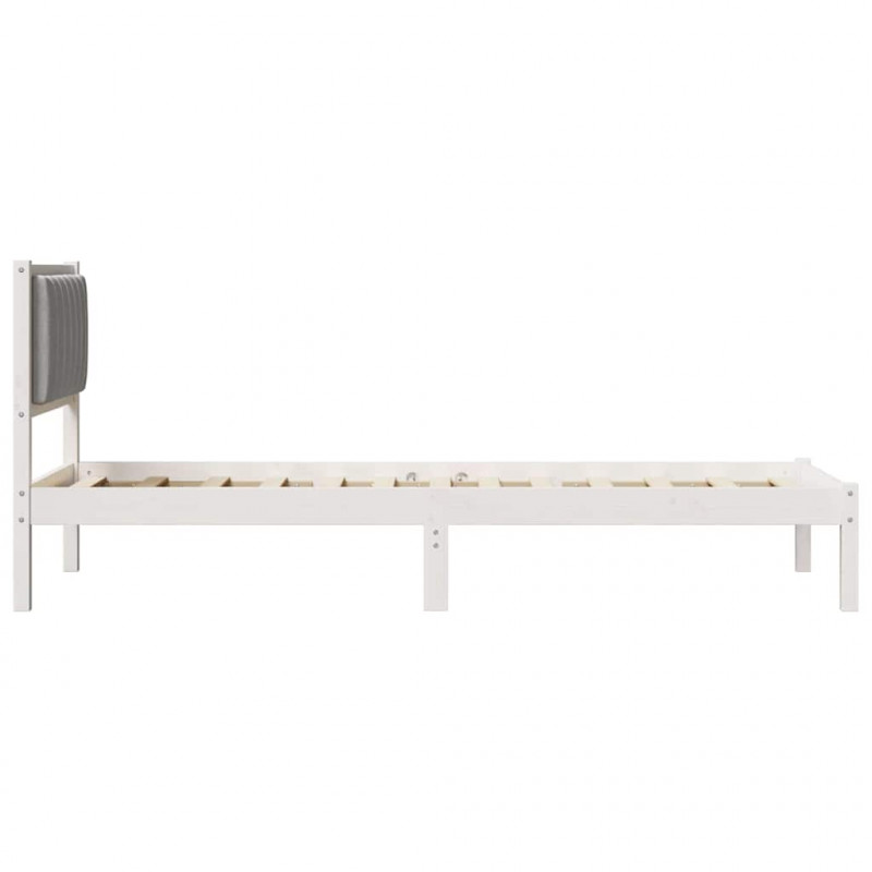 Ramka łóżka z tapicerowanym wezgłowiem Jasnoszary 80 x 200 cm