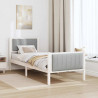 Rama łóżka Biały i jasnoszary 80 x 200 cm Lite drewno sosnowe