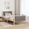 Rama łóżka Brązowy i taupe 90 x 190 cm Lite drewno sosnowe