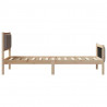 Rama łóżka Brązowy i taupe 90 x 190 cm Lite drewno sosnowe