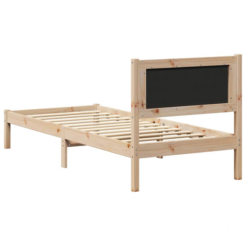 Ramka łóżka z tapicerowanym wezgłowiem Czarny 75 x 190 cm
