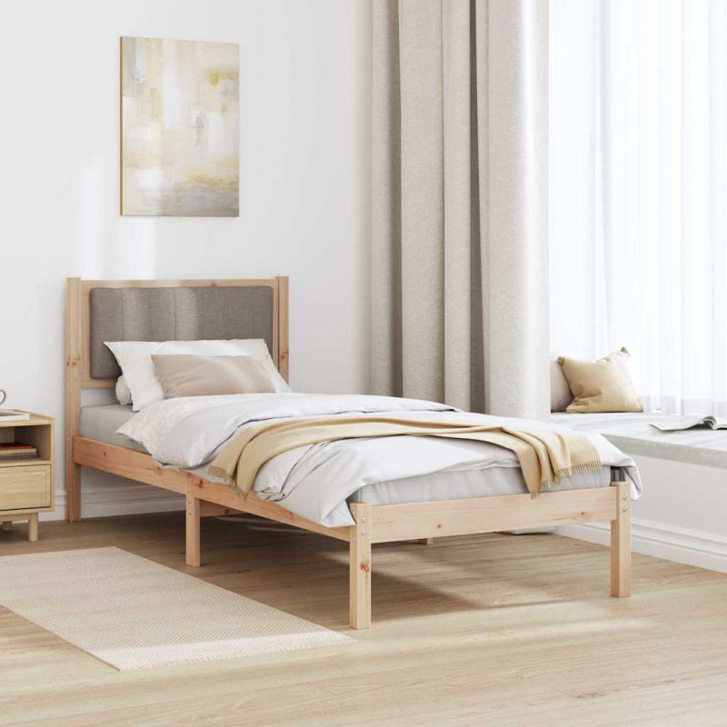 Ramka łóżka z tapicerowanym wezgłowiem Ciemnoszary 75 x 190 cm